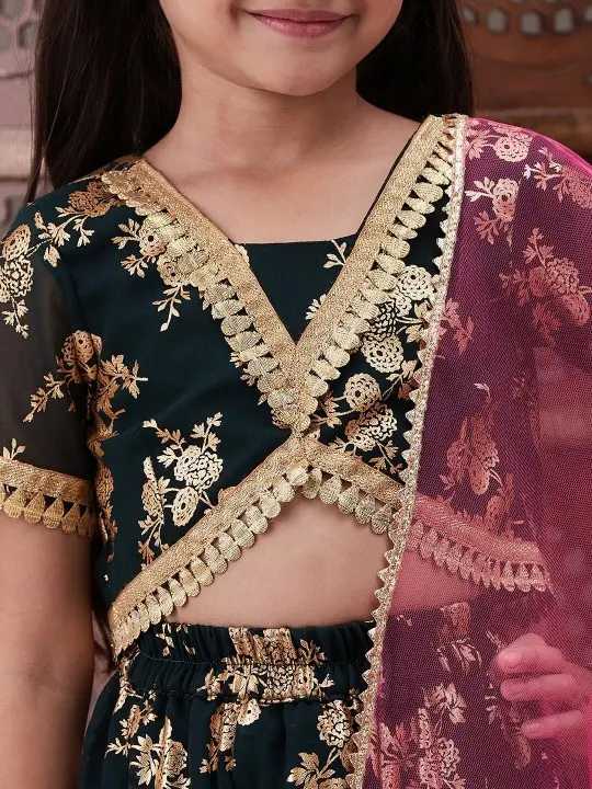 3c87250e-7352-4005-aef7-ae644752ce7e1695367928898ROJAAGirlsGreenGold-TonedPrintedReadytoWearLehengaBlouseWith2.webp