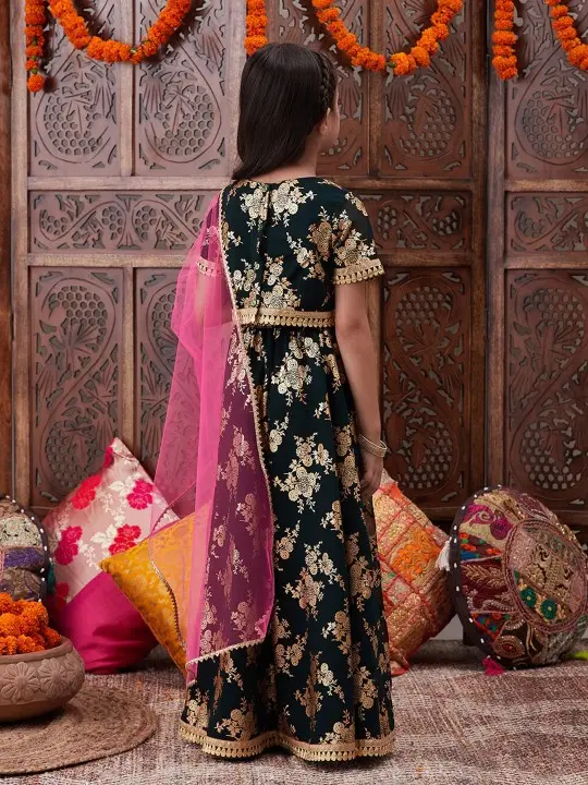 602dc648-5407-4c87-9402-8814a6ba015e1695367928825ROJAAGirlsGreenGold-TonedPrintedReadytoWearLehengaBlouseWith6.webp
