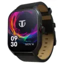 Titan Zeal with 4.69 cm AMOLED Display with AOD, Functional Crown, BT Calling, Smartwatch with Black Leather Strap
