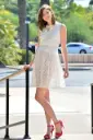 Ivory Bloom Sleeveless Lace Skater Dress