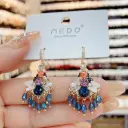 Trendy Retro Fringe Diamond Embedded Earrings Women's Jewelry