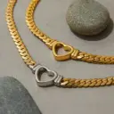Romantic Heart Shape Gold Plated Plating Cuban Link Chain Curb Chain Necklace