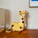 Autumn Winter Hand-Knitted Giraffe Crossbody Bag