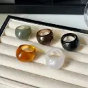 Women’s Retro Transparent Resin Ring – Minimalist Fashion Band