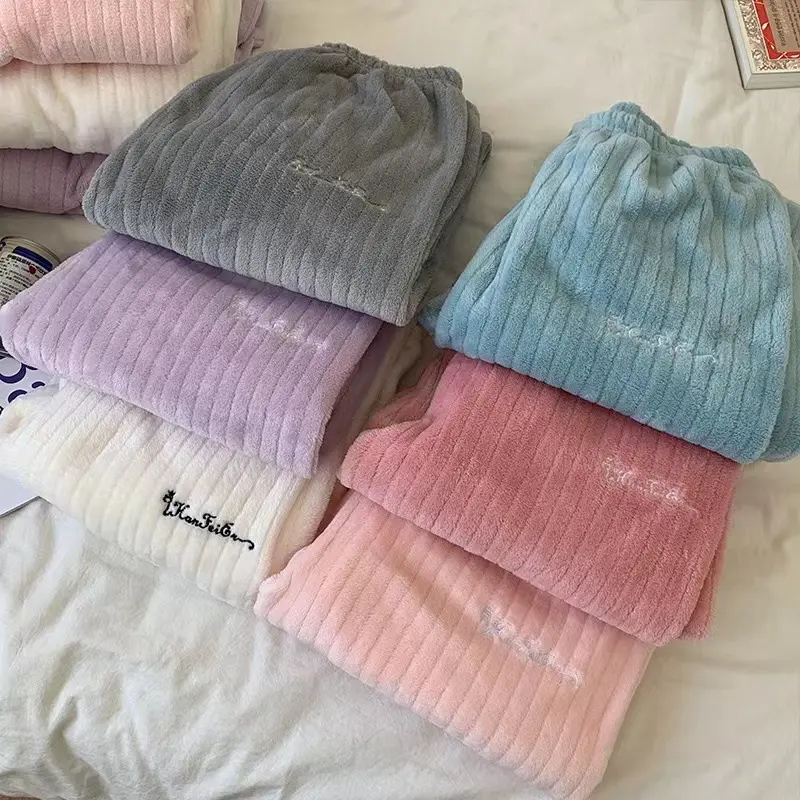 Women’s Autumn and Winter Coral Fleece Warm Pajama Set