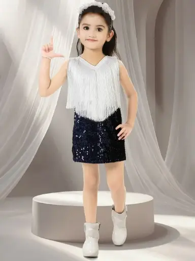 Girls Embellished Velvet Sheath Dress