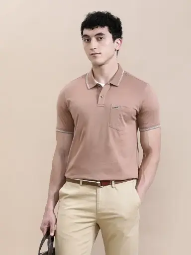 Men Solid Polo Collar Cotton Slim Fit T-Shirt