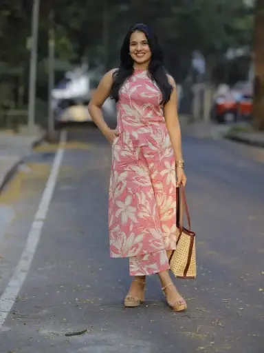 Floral Printed Straight Kurta With Palazzos