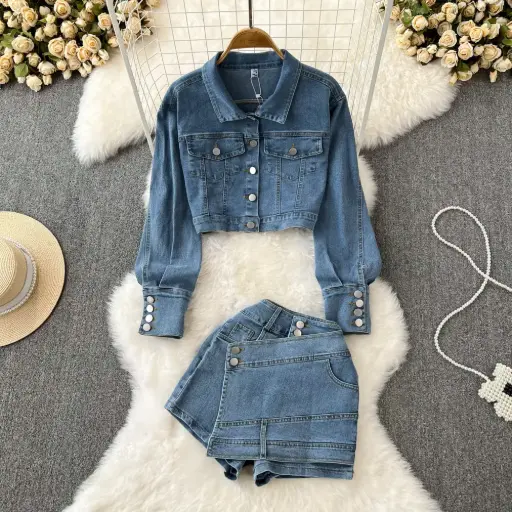 Daily Street Women’s Simple Solid Color Polyester Shorts Set